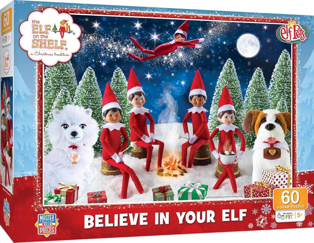 MasterPieces 60 Piece Christmas Jigsaw Puzzle for Kids - Believe in Your Elf - 14"x19"