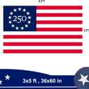 Embroidered 250 Years Betsy Ross USA Anniversary Flag 3x5 Flag Outdoor- 1776 2026 250th Patriot American Commemorative Flags Heavy Duty Nylon Sewn Stripes With 2 Brass Grommets for Celebration