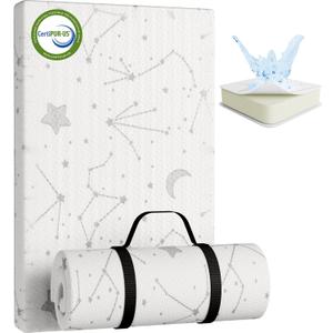 YENING Breathable Pack and Play Mattress Pad 38x26 Waterproof Baby Mattress for Pack N Play Matress Topper Waterproof with Strap