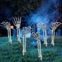 AISENO 6PC Realistic Skeleton Arm Stakes Halloween Decorations for Lawn Stakes Garden Groundbreaker Halloween Skeleton Decoration