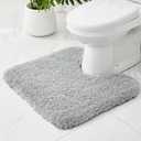 Toilet Rugs U-Shaped Mat 24x22, Contour Bathroom Mat - Ultra Soft & Absorbent Microfiber, Quick-Dry, Machine Washable with High Density Foam Latex Non Slip Backing, Grey