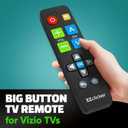 Vizio Replacement TV Remote Compatible with Vizio TV's ONLY (Black) Big Button TV Remote Control, Simplified and Easy to Use (2xAAA Batteries not Included)