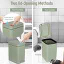 rejomiik Small Bathroom Trash Can with Lid Slim Soft Close Garbage Can Step Wastebasket Container Trash Bin for Office Bedroom Kitchen Living Room (1.9 Gallon Light Green)