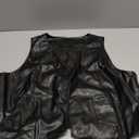 Fallorchid Women's Button Up Sleeveless Vest Crop Tops Sexy V Neck Faux Leather Jacket Waistcoat (Black), XL