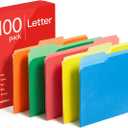 Pendaflex Colored File Folders, 100 Pack, Letter Size (8.5" x 11"), 3 Tabs, Durable Paper, 5 Colors: Blue, Green, Red, Yellow, Orange, Color-Coding for School, Office & Home Document Organization