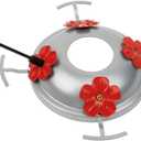 2 Pack Hummingbird Feeder Base Metal Top Covers Bottom Base Replacement Part with 2 Pcs Metal Cover Seal Rings and Brushes No Nectar Base Suitable for Blown Glass Hummingbird Feeder Base (2, Silver)