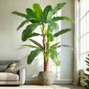 7ft Extra Tall Artificial Banana Tree, Fake Banana Leaf Plant with 19 Faux Banana Leaves, Perfect for Home Indoor Outdoor Patio Office Tropical Decor