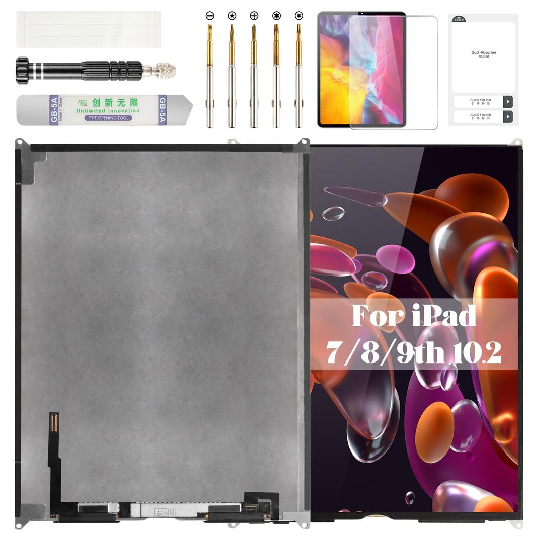 for iPad 7th Gen Screen Replacement 2020 for iPad 10.2" Screen 8th Gen LCD for iPad 9th Display Repair Kits A2197 A2270 A2197 A2200 2019 2021 Black (Without Digitizer)