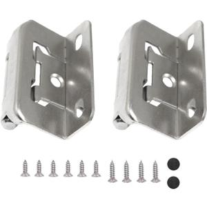RLECS 2pcs Silver American Spring Self-Closing Hinge 1/2inch Recessed Cabinet Hinge Covered Cabinet Hinge Self-Closing Hinge Semi-Hidden Covered RV Hinge