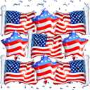 4th of July Balloons with Red White and Blue Star Balloons and American Flag Balloons, Memorial Balloons of 4th of July Party Decorations, Patriotic Decorations