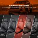 DrCarNow for Toyota Tacoma Seat Covers 2016 2017 2018 2019 2020 2021 2022 2023, Leather Seat Covers for Trucks Crew Cab & Double Cab Waterproof for 3rd Gen Tacoma Accessories 2016-2023 Full Set Black