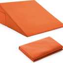 Horbaunal Burnt Orange Bed Wedge Pillow Cover with Zipper Design, Wedge Pillowcase Protector with Side Pocket for Storage, 26" L x 25" W x 7.5" H(Pillow Not Include)