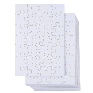48 Sheets Blank Puzzles to Draw On Bulk – 6x8 inch Make Your Own Jigsaw Puzzle for Kids Crafts Projects (28 Pieces Each)