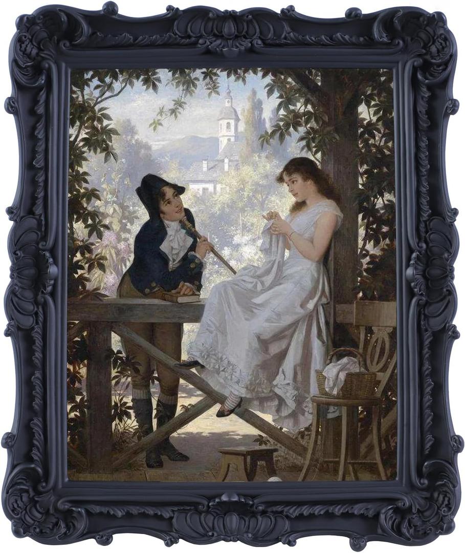 Antique Picture Frames 8x10 Vintage Victorian Ornate Picture Frames with Front Glass Wall Mount and Tabletop Gothic Home Decor Retro Gallery Wall Decor,1 Pack,Black