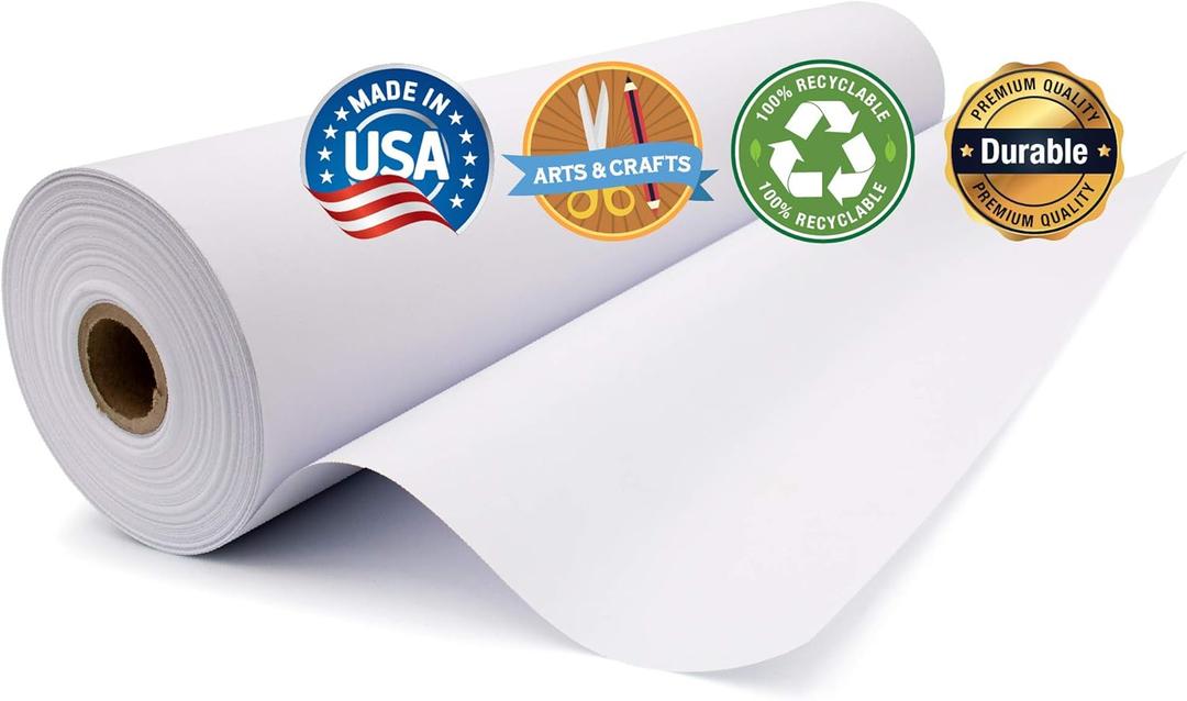 White Easel Paper Roll (17.75 inches x 150 feet), Acid-Free for Arts, Crafts, Drawing & Painting by Paper Pros