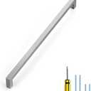 Ravinte 1 Pack Stainless Steel 12-3/5 Inch Cabinet Pulls Brushed Nickel Kitchen Cabinet Handles Square Kitchen Hardware for Cabinet Come with Screwdriver