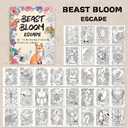 2 x Adult Coloring Book Set with 36 Markers, Spiral Bound Floral & Animal Designs, Relaxing Creative Coloring Book for Adults, Mothers Day Gifts