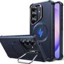 ESR for Samsung Galaxy S26 Ultra Phone Case with Stash Stand, 7X Military-Grade Drop Protection, Shock-Absorbing Rugged Cover, Compatible with MagSafe Accessories, Cyber Series, Navy Blue