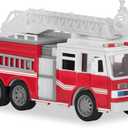 Driven by Battat  7-Inch Fire Truck Toy with Lights & Sounds, Movable Parts, Construction Vehicle for Boys & Girls, Durable Design, Realistic Details, Perfect Gift 3+ Years Toy for Kids