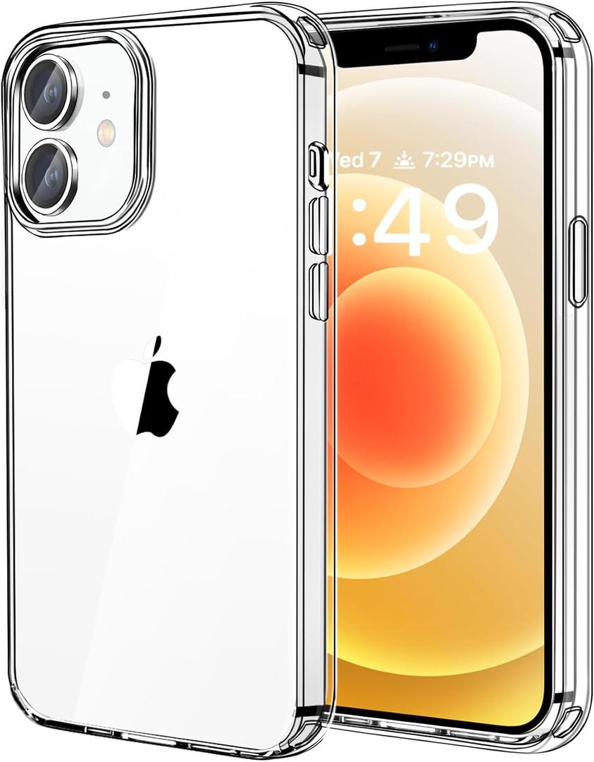 JJGoo Compatiable with iPhone 12 Mini Case Clear, Transparent Shockproof Phone Case for iPhone 12 Mini, Slim Anti-Scratch Hard PC Back Protective Cover Bumper