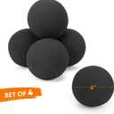 Stanbroil Ceramic Balls - 6" Round Fire Stones for Fire Pit Fire Bowl and Fireplace - Set of 4, Black
