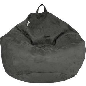 Bean Bag Stuffed Animal Storage Chair Cover (No Filler) for Kids and Adults. Extra Large Bird's Nest Beanbag Memory Foam Soft Premium (Grey, 3 ft (Cover Only))