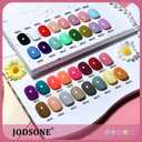 JODSONE 36 PCS Gel Nail Polish Set-32 Colors Gel Nail Polish Set Same Color Same Bottle No Wipe Base Top Matte Glitter Coat Professional Choice Salon Gifts