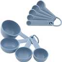 KitchenAid Universal Easy To Read Measuring Cup and Spoon Set with Soft Grip Handle for Maximum Control, Hang Hole and Nesting For Easy Storage, Dishwasher Safe, 9 Piece, Blue Velvet