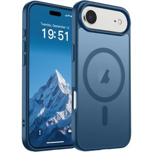 SUPFINE Magnetic for iPhone Air Case (Compatible with MagSafe)(Military Grade Drop Protection) Slim Translucent Matte Shockproof with Anti-Fingerprint Phone Cover for 17 Air,Deep Blue