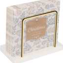 Livabber Napkin Holder, Metal Napkin Storage Modern Freestanding Tissue Paper Dispenser for Table Kitchen Countertop (Marble Base, Gold)