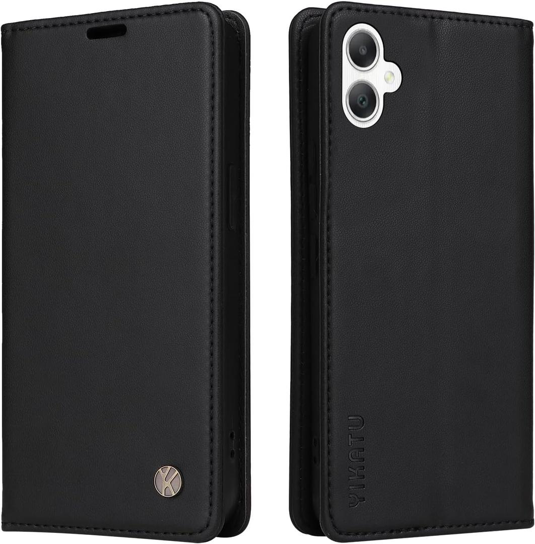 Case for Samsung Galaxy A06 PU Leather Wallet Cover,Flip Folio Case with Card Holders,Magnetic Phone Cover Compatible with Samsung Galaxy A06,Black