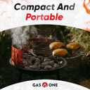 GasOne Charcoal Grill – Barbecue Grill with 4 Levels for Flame Control – Dual Venting System – Portable for Backyard, Camping, Boat, Red