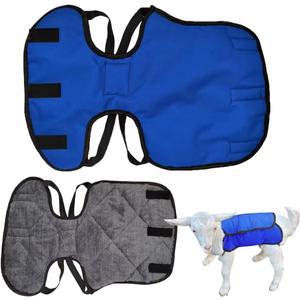 perixir 2 Pcs Goat Coat for Cold Weather, Sheep Goat Blanket Jacket Waterproof Windproof, to Keep Lambs Warmth with A Soft Fleece Liner, Blue