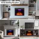 33 inch Electric Fireplace, Wall Fireplace Electric with Remote Control, Realistic Log and Crackling Sound, Overheating Protection and Timer, 750/1500W Black