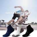 Wildarms Coolmax Bamboo Viscose Compression Running Socks for Men 3 Pairs Athletic Anti Blister Socks Cushioned Ankle Socks 8-10