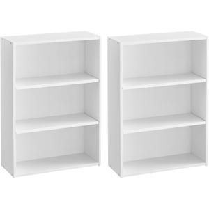 VASAGLE Set of 2 3-Tier Bookshelves, 23.6 Inches Wide
