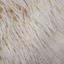 Long Pile/Mongolian Faux Fur Fabric /12"x12" Square - Ivory Fabric