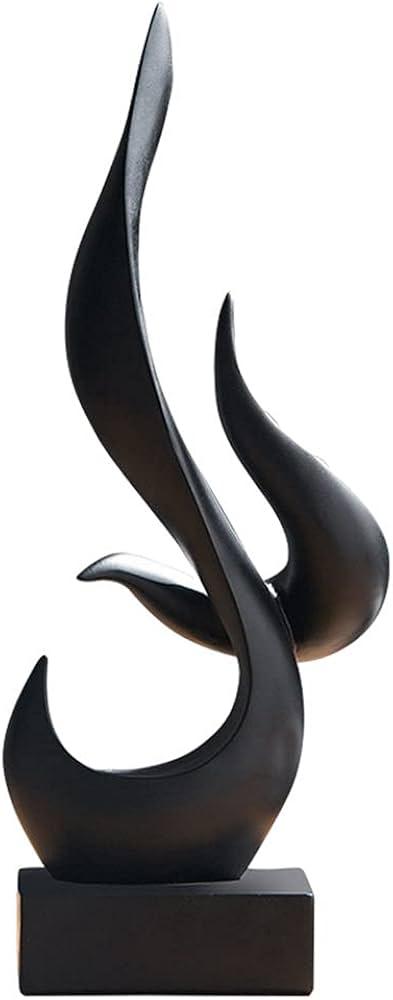 Dosker Flame Sculptures Home Decor, Abstract Statues Shelf Decor, Table Decor, Desk Decor for Living Room Office, Kitchen (Black)