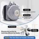 YZF18-25 Fan Motor, 18W 120V 1.01A 60Hz 1550RPM Shaded Pole Condenser Fan AC Motor, Replace Parts YZF10-20 YZF6-13 W0301905 for Refrigeration Equipment Radiator Evaporator, Small Ventilation Equipment