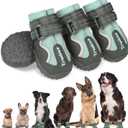 EXPAWLORER 4PCS Anti-Slip Dog Shoes - Waterproof Dog Booties & Paw Protectors with Reflective Straps for Outdoor Cold/Hot Pavement, Indoor Hardwood Floors, Winter Boots for Small Medium Large Dogs (Size 2: 2.28"x1.89" (L*W) (Pack of 4))