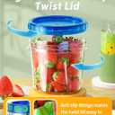 BiuLeon 6 Pack-24 oz Freezer Storage Containers, Plastic Food Storage Containers with Twist Top Lids, BPA Free and Reusable Soup Containers with Lids, Leakproof/Microwave/Dishwasher Safe