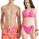 PATPAT Matching Swimsuits for Couples - Spaghetti Strap Bikini Set or Swim Trunks Bathing Suits Hawaiian Beach Swimwear for Men XXL