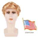 Funny Celebrity Wig - Presidential Candidate Donald Trump Wig Set, Including Flag Pin, Perfect for Halloween