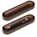 Chunful Set of 2 Black Walnut Pen Tray Wood Pen Holder Wooden Pencil Holder for Desk Multiple Use Desk Writing Stationary Organizer Office School Supplies Storage