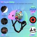 Toddler Kids Bike Helmet Set for Boys Girls Color Gradient Adjustable Skateboard Helmet Protective Gear Set Knee Elbow Wrist Pads for Bike, Roller, Scooter, Cycling, Balance and More Sports (Small: 20.1"-21.2", Pink-Blue-Green)