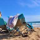 Nice C Low Beach Chair, Beach Chairs for Adults 2 Pack, Sling, Folding, Portable, Concert, Kids, Boat, River, Sand Chair, Sillas De Playa, with Cup Holder & Carry Bag (2 Pack of Blue)