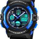 Kids Watch for Boys and Girls Ages 5-15, Analog Digital Waterproof with Alarm Clock Stopwatch, Birthday and Christmas Gifts (01-Blue)