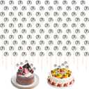 100 Pieces Disco Ball Cupcake Toppers, Disco Ball Cake Picks Mini Disco Ball Decorations Cake Topper Sticks for 70s Theme Disco Party, Birthday, New Year, Party Favor