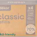 Diaper Dekor Classic Diaper Pail Refills | 4 Count Unscented | Exclusive End-of-Liner Marking | Thick Quick & Easy to Replace | Most Economical Refill System | for Original and Eko Style Pails