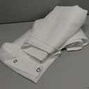 Barossa Design Long and Wide Fabric Shower Curtain with Sheer Window 78 x 78 inch, Waffle Weave, Hotel Grade, 230GSM Heavyweight, Water Repellent, Machine Washable, White, 78x78